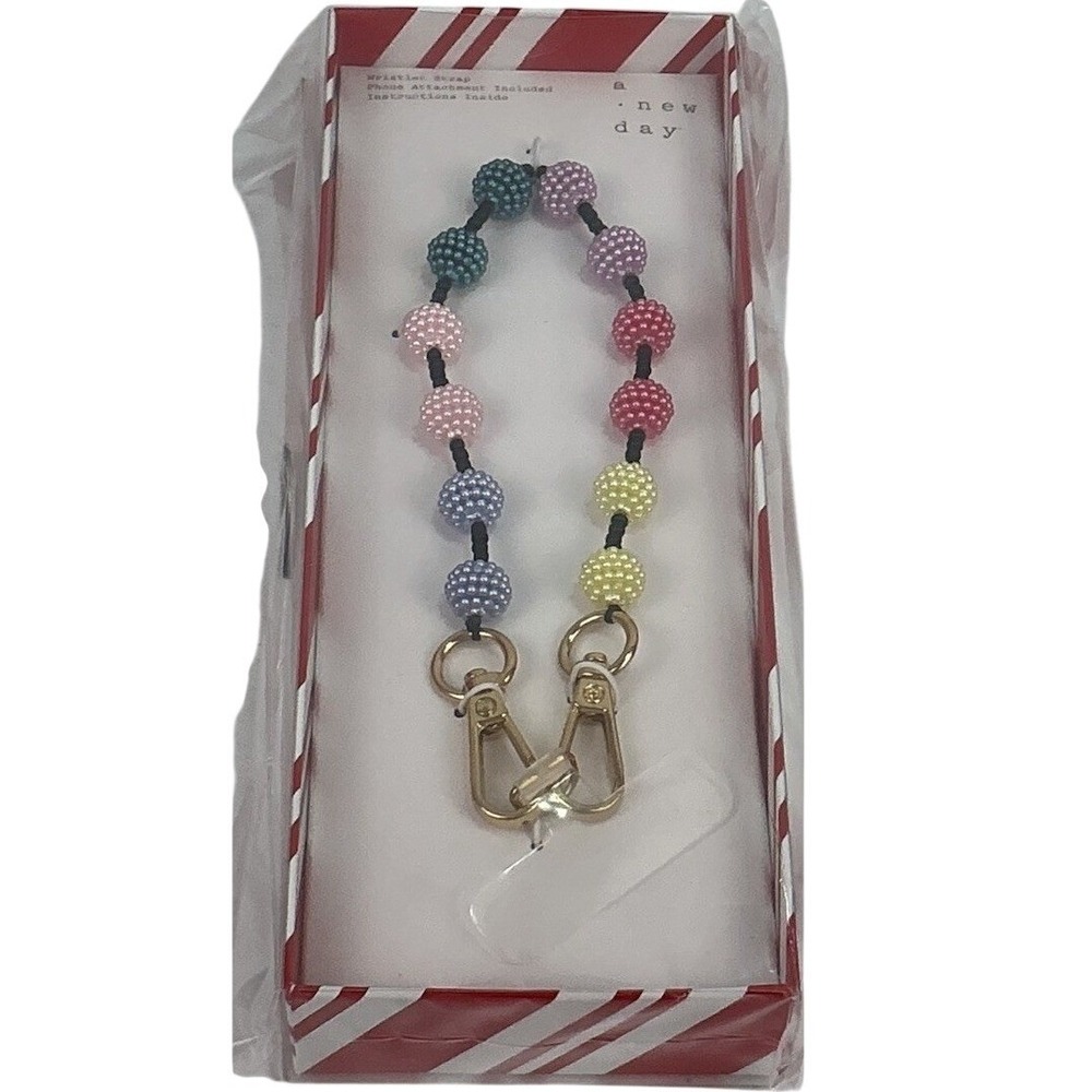A New Day Beaded Wristlet Strap Multi-Color Keychain Lanyard - Target Exclusive